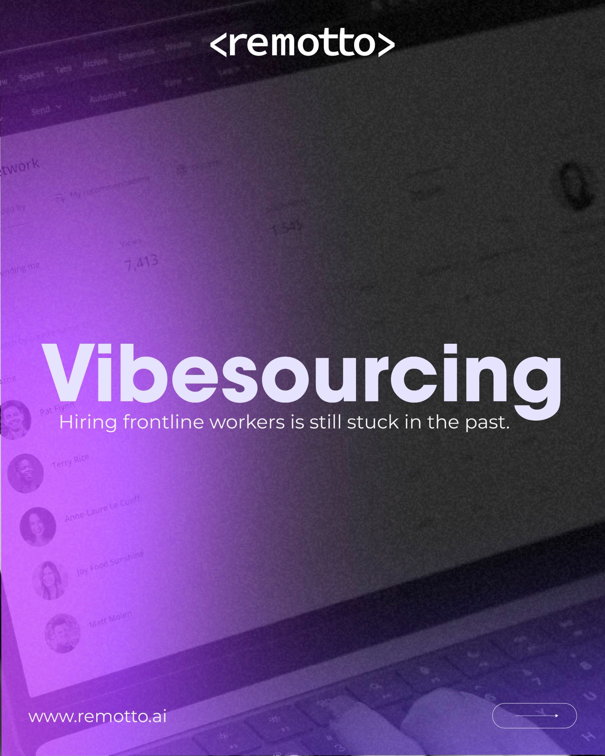 Flyer de Vibesourcing: Recluta 70% mas rapido