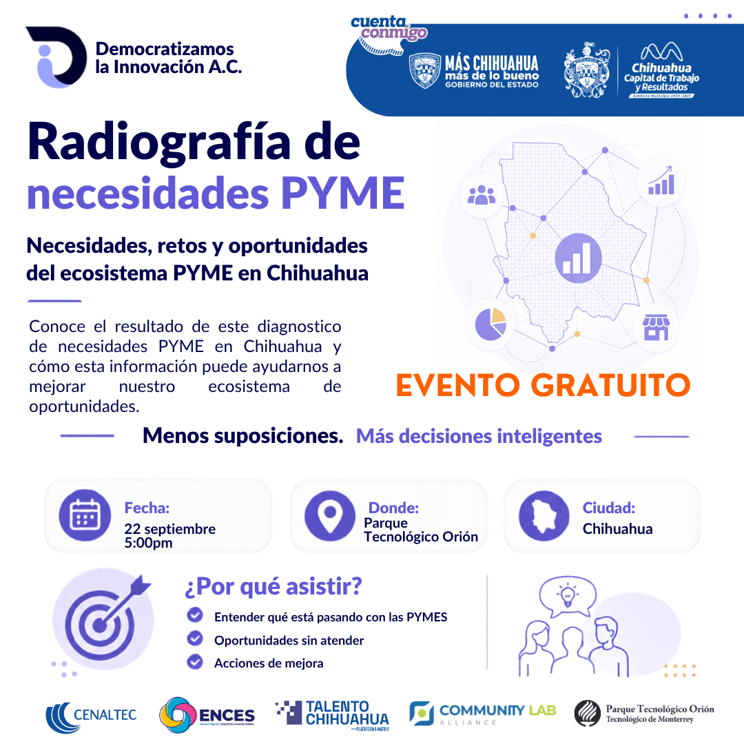 Flyer de Radiografia de necesidades PYME Chihuahua 2026