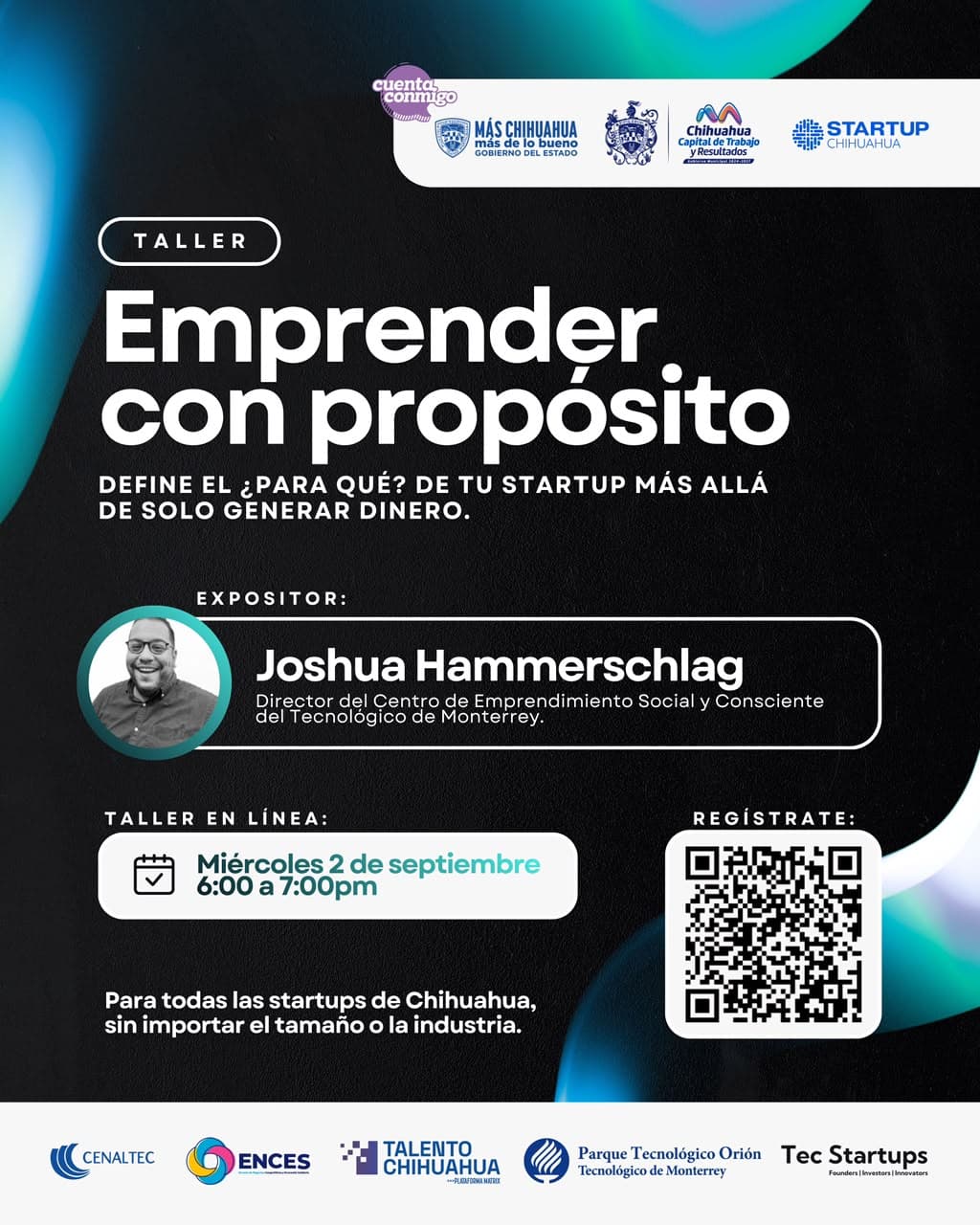 Flyer de Emprender con propósito