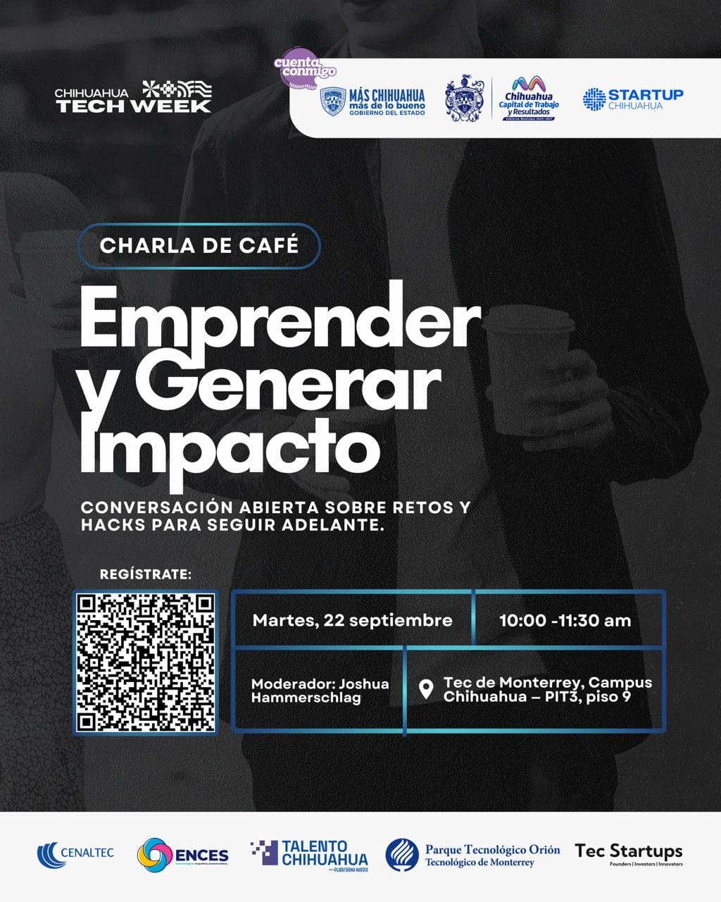 Flyer de CHARLA DE CAFÉ: emprender y generar impacto