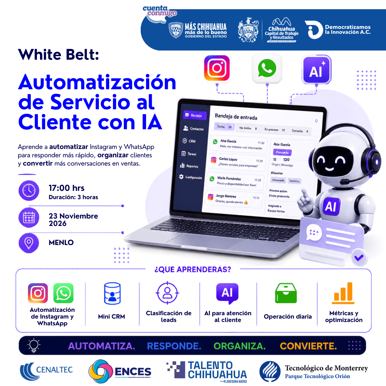 Flyer de Automatización de Servicio al Cliente con IA