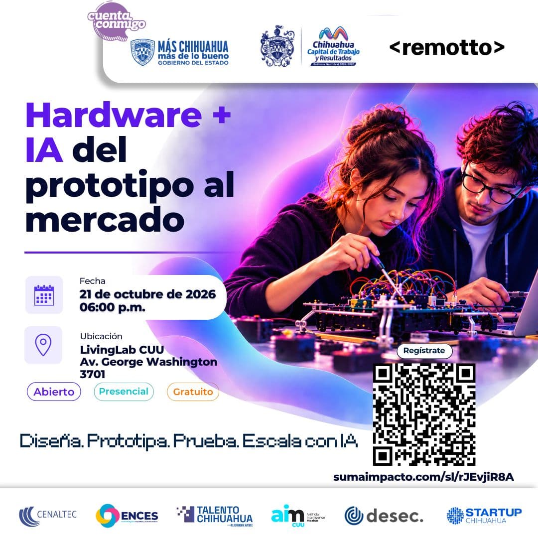Flyer de Hardware + IA del prototipo al mercado